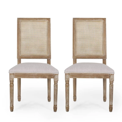 Set Of 2 Regina French Country Wood And Cane Upholstered Dining Chairs - Christopher Knight Home 14 Set Of 2 Regina French Country Wood And Cane Upholstered Dining Chairs - Christopher Knight Home - Image 14