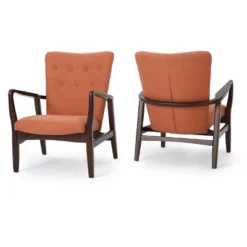 Set Of 2 Becker Upholstered Armchairs - Christopher Knight Home -Living Furniture GUEST ff4a5768 5f54 4ea5 ac7c a4d30dbfb125
