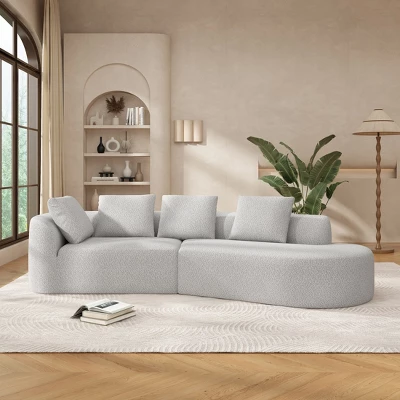 Christopher Knight Home 116" Modern Curved Sectional Sofa With High-Density Sponge And 4 Pillows 14 Christopher Knight Home 116" Modern Curved Sectional Sofa With High-Density Sponge And 4 Pillows - Image 14